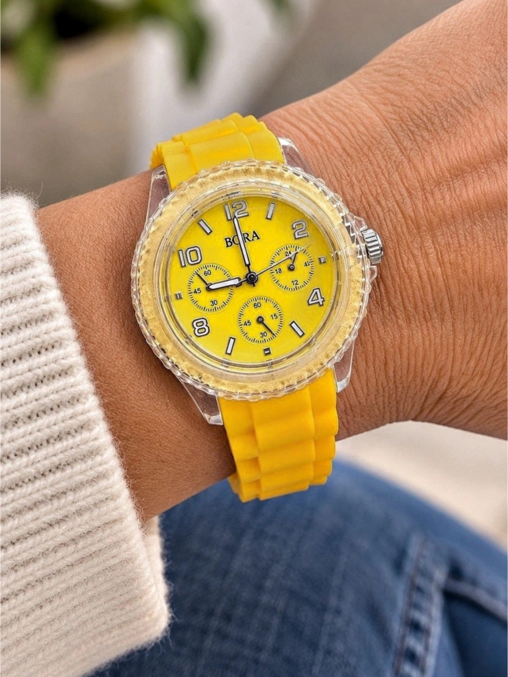 BORA Yellow Chronograph Watch